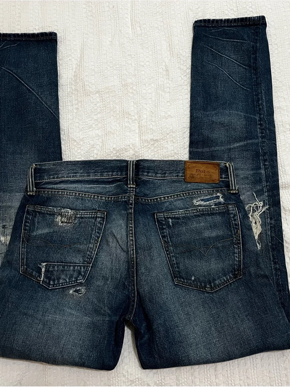 Polo by Ralph Lauren Men’s The Sullivan Slim Jeans Sz 32 x 34 Rugged Patchwork